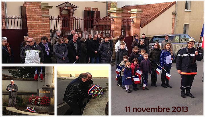 Devant le Monument aux Morts